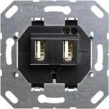 Розетка двойная USB А Gira System 55 для электропитания выходы 235900