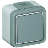 Переключатель одноклавишный Legrand Plexo IP55 на 2 направления, в сборе, серый 069711