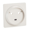 Розетка Legrand 20A 2К+З со шторками, слоновая кость 95x95