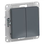 Выключатель двухклавишный Schneider Electric Atlas Design грифель