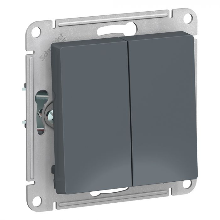 Выключатель двухклавишный Schneider Electric Atlas Design грифель