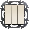 Выключатель трехклавишный Legrand Inspiria слоновая кость, 673641