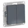 Переключатель двухклавишный Schneider Electric Atlas Design грифель