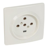 Розетка Legrand 20A 3К+Н+З, со шторками, слоновая кость