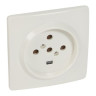 Розетка Legrand 20A 3К+Н+З, со шторками, слоновая кость