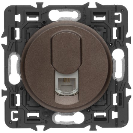 Розетка телефонная Legrand Celiane RJ-11, 1 выход, графит 067340+067937+080251