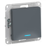 Выключатель одноклавишный Schneider Electric Atlas Design с подсветкой, грифель