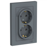 Розетка двойная Schneider Electric Atlas Design в сборе, грифель