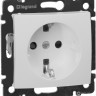 Розетка силовая Legrand Valena Classic 2K+3 с защитными шторками, на винтах, белая 774421