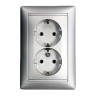 Розеточный блок Legrand Valena Classic 2x2K+3 на винтах, алюминий 770100