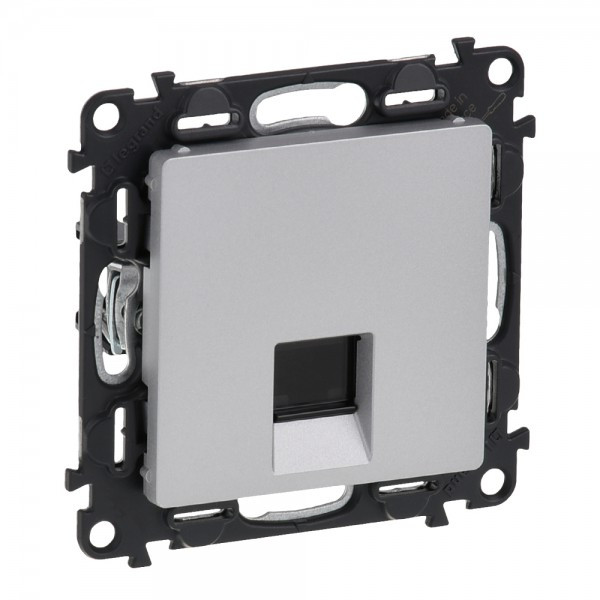 Розетка RJ-45 Legrand Valena Life одиночная, cat. 5e, до 100 Мб/с, алюминий 753640