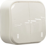 Выключатель двухклавишный Legrand Quteo с подсветкой, белый 782202+782257+782257