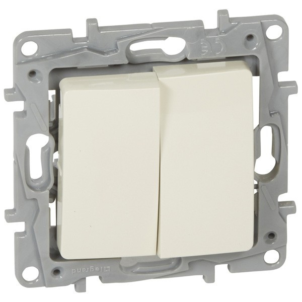 Переключатель двухклавишный Legrand Etika слоновая кость 672312