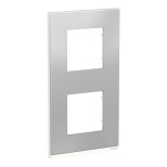 Рамка Schneider Electric Unica Pure на 2 поста, В/У, алюминий матовый/белый