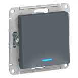 Переключатель одноклавишный Schneider Electric Atlas Design с подсветкой, грифель