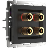 Акустическая розетка Werkel х4 черный матовый WL08-AUDIOx4 4690389063725