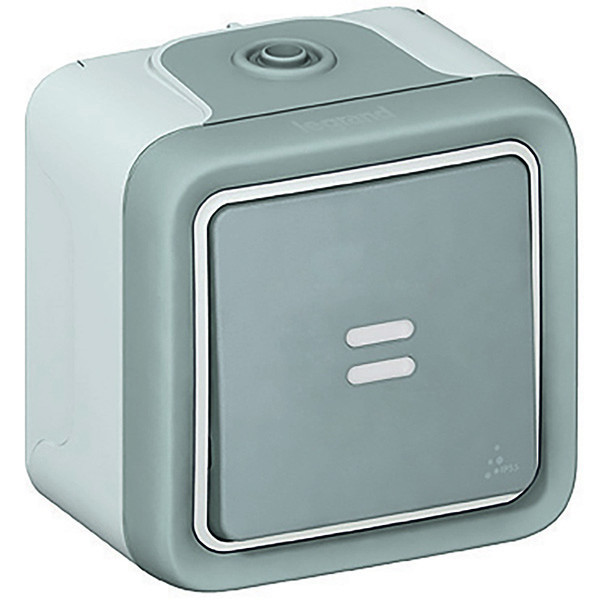 Переключатель Legrand Plexo IP55 с подсветкой, в сборе, серый 069713