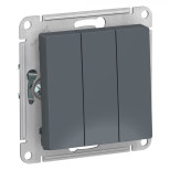 Выключатель трехклавишный Schneider Electric Atlas Design грифель