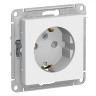 Розетка силовая Schneider Electric Atlas Design со шторками, белая