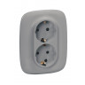 Розетка двойная Legrand Valena Allure 2x2K+3 алюминий 753027+754957