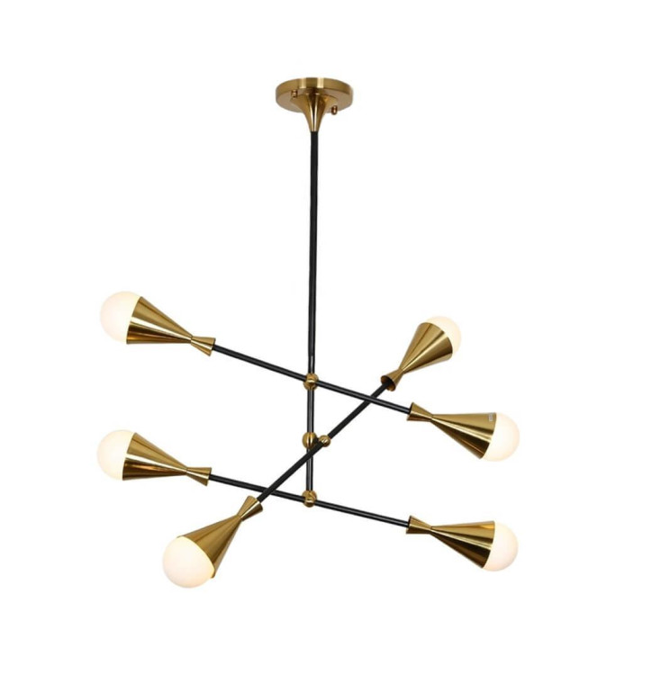 Подвесная люстра Lumina Deco Valpina LDP 6029-6 BK+MD Подвесная люстра Lumina Deco Valpina LDP 6029-6 BK+MD