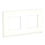 Рамка Schneider Electric Unica Pure на 2 поста, Г/У, матовое стекло/белый