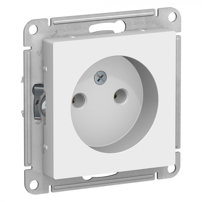 Розетка силовая Schneider Electric Atlas Design без заземления, белая