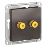 Аудиорозетка Schneider Electric Atlas Design двухместная, мокко