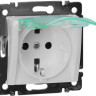 Розетка силовая Legrand Valena Classic 2K+3 с крышкой, с защитными шторками, белая 774220