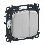Выключатель трехклавишный Legrand Valena Allure алюминий 752003+755037