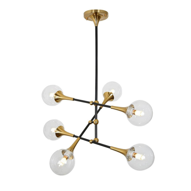 Подвесная люстра Lumina Deco Vivaldo LDP 6027-6 BK+MD Подвесная люстра Lumina Deco Vivaldo LDP 6027-6 BK+MD