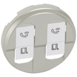 Лицевая панель Legrand Celiane для двойных розеток RJ-45, титан 068552