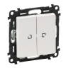 Выключатель двухклавишный Legrand Valena Life с подсветкой, белый 752428