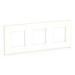 Рамка Schneider Electric Unica Pure на 3 поста, Г/У, матовое стекло/белый