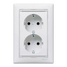 Розеточный блок Legrand Valena Classic 2x2K+3 на винтах, белая 774400