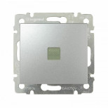 Выключатель одноклавишный Legrand Valena Classic с подсветкой, алюминий 770110