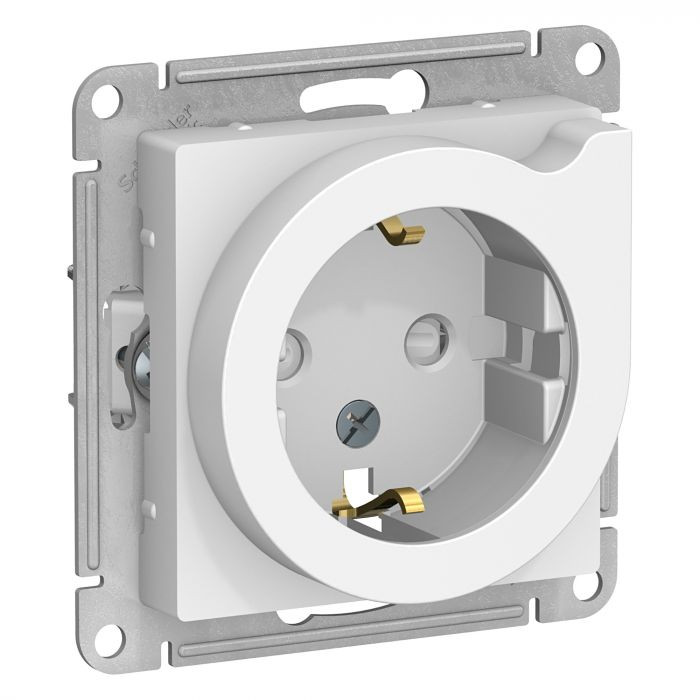 Розетка силовая Schneider Electric Atlas Design с выталкивателем вилки, белая