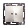 Выключатель двухклавишный Legrand Valena Classic с подсветкой, алюминий 770128
