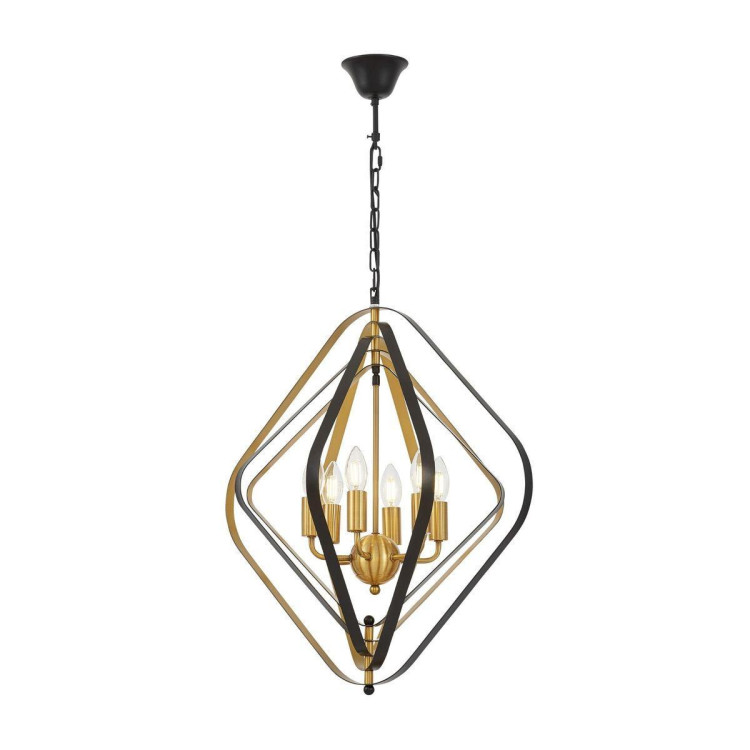 Подвесная люстра Lumina Deco Crulia LDP 8005-6 BK+MD Подвесная люстра Lumina Deco Crulia LDP 8005-6 BK+MD