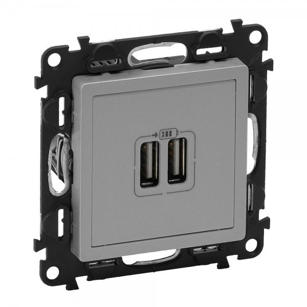 Зарядное устройство Legrand Valena Life алюминий 753612