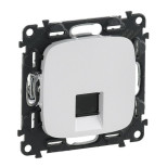 Розетка RJ-45 Legrand Valena Allure одиночная, cat. 5e, до 100 Мб/с, жемчуг 753070+755419