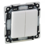 Выключатель двухклавишный Legrand Valena Life IP44 белый 752155