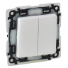 Выключатель двухклавишный Legrand Valena Life IP44 белый 752155