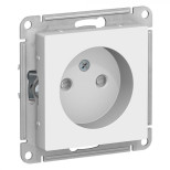 Розетка силовая Schneider Electric Atlas Design со шторками, без заземления, белая