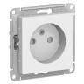 Розетка силовая Schneider Electric Atlas Design со шторками, без заземления, белая