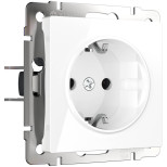 Розетка Werkel с заземлением белая WL01-SKG-01-IP20 4690389045615