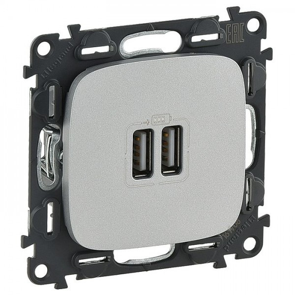 Зарядное устройство Legrand Valena Allure алюминий 754997