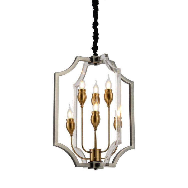 Подвесная люстра Lumina Deco Modesco LDP 8014-3+3 BK+AK Подвесная люстра Lumina Deco Modesco LDP 8014-3+3 BK+AK