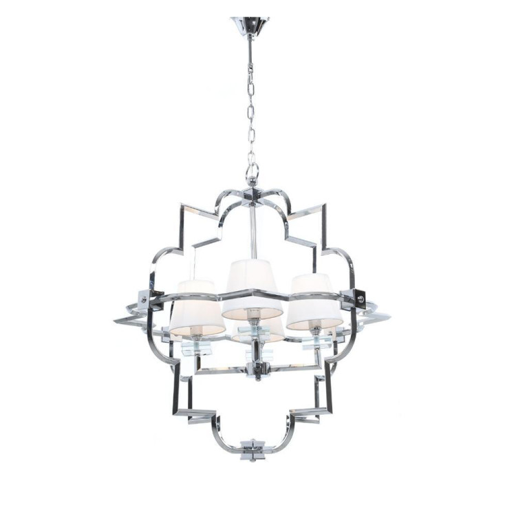 Подвесная люстра Lumina Deco Baltimore LDP 8020-4 CHR+WT Подвесная люстра Lumina Deco Baltimore LDP 8020-4 CHR+WT