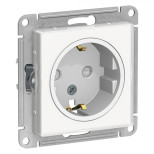 Розетка силовая Schneider Electric Atlas Design Art со шторками, белая